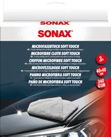Sonax Mikrofasertuch soft touch, 40 x 40 cm, 3 Stk. - Detailfarbe: Grau - Set: Ja - Zubehörtyp: Mikrofasertuch