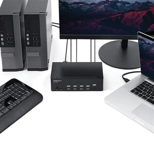 STARTECH.COM KVM Switch HDMI 4 Port - 4K 30 Hz - KVM Extender fr HDMI - KVM HDMI Umschalter