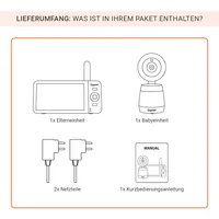 Gigaset Babyphone Baby 700 Connected - Ausstattung: Bewegungssensor - Geräuschesensor - Nachtlicht - Schlaflieder - Thermometer - Videofunktion - Display vorhanden: Ja - Verbindungsmöglichkeiten: Bluetooth - FHSS - WLAN (Wi-Fi) - Stromversorgung: Akkubetr