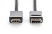 Digitus DB-340202-018-S video cable adapter 1,8 m DisplayPort HDMI Typ A (Standard) Schwarz