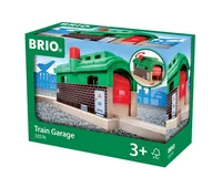 BRIO Eisenbahn Lokschuppen mit Rolltor - Kategorie: Gebäude - Altersempfehlung ab: 3 Jahren - Material: Holz - Kunststoff - Nachhaltigkeit: Nicht angegeben