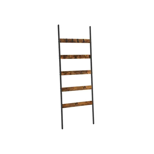 VASAGLE Leiter mit 5 Sprossen 65 x 178 cm, Braun/Schwarz - Eigenschaften: Keine Eigenschaft - Zertifikate: Keine Zertifizierung - Breite: 65 cm - Höhe: 178 cm - Tiefe: 5 cm - Detailfarbe: Braun - Schwarz