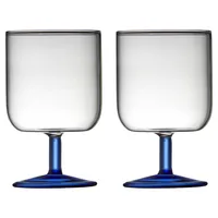 Lyngby Weingläser-Set Torino Blau, 2 Stück, 30 cl - Material: Glas - Höhe: 12 cm - Volumen: 300 ml - Glas Typ: Weingläser-Set - Verpackungseinheit: 2 Stück - Detailfarbe: Transparent - Blau