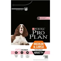 Purina Pro Plan Trockenfutter M/L Adult 7+ Sensitive Skin Lachs, 3 kg - Tierbedürfnis: Gelenke & Beweglichkeit - Haut & Fell - Geschmacksrichtung: Fisch - Zertifikate: Keine Zertifizierung - Fleischsorte: Lachs - Futtereigenschaft: Keine besondere Futtere
