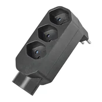 STEFFEN Manta Mehrfachadapter 4xT13 (1x unten) drehbar 4 - Detailfarbe: Schwarz - Schalter: Nein - Steckdosenanzahl: 4 - Ausstattung: drehbar 320° - Kinderschutz: Ja