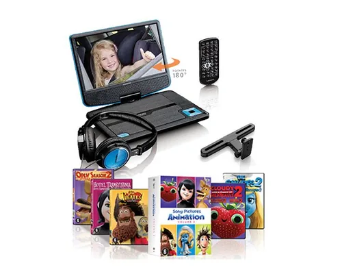 Lenco DVP-910BU Portable DVD player Convertible 22.9 cm (9") Black, Blue