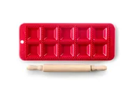 Ibili Ravioliform + Rollstab quadratisch 30 x 12 cm Eckig - Materialtyp: Kunststoff - Material: Kunststoff - Set: Ja - Detailfarbe: Rot - Form: Eckig