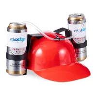 relaxdays Partyaccessoire Trinkhelm 13 x 32 cm, Rot - Packungsgrösse: 1 Stück - Produkttyp: Partyaccessoire - Material: Kunststoff - Detailfarbe: Rot - Motto: Universal