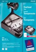 Avery 3552 printing film Laser A4 (210×297 mm) Polyester Transparent 100 sheets