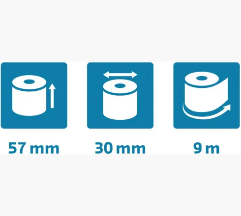 Exacompta Thermo-Papierrolle Safe Contact 57 mm, 20 Stück - Drucktechnik: Thermodirektdruck - Zubehörtyp: Papierrollen