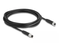 DeLOCK M8 4 pin Cable A-coded male to female PUR (TPU) 3 m