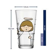 LEONARDO Trinkglas Engel 6 x 330 ml, Transparent - Materialtyp: Glas - Material: Kalk-Natron-Glas - Polyethylen (PE) - Produkttyp: Tasse - Detailfarbe: Mehrfarbig