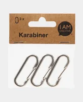 lalana Anhänger Karabiner 47 x 15 mm, 3 Stück - Detailfarbe: Silber