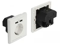 DELOCK Einbausteckdose mit 2 x USB Typ-A Ladeport 2,4 A