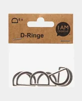 lalana Anhänger D-Ring flach 25 x 20 mm, 6 Stück - Detailfarbe: Silber
