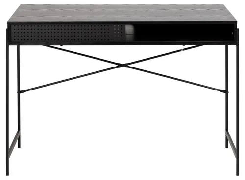 AC Design Tisch Angus, Schwarz / Schwarz - Tiefe: 50 cm - Breite: 110 cm - Material: Edelstahl (pulverbeschichtet) - MDF - Höhe: 75 cm - Gewicht: 20 kg - Belastbarkeit: 100 kg