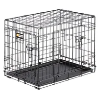 ferplast Transportbox Dog-Inn-60, faltbare Metallbox - Breite: 64.1 cm - Höhe: 49.2 cm - Tiefe: 44.7 cm - Detailfarbe: Schwarz - Produkttyp: Transportbox - Tierart: Hund