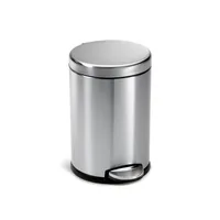 Simplehuman Treteimer 4.5 l, Silber matt - Anzahl Behälter: 1 - Detailfarbe: Silber - Silber matt - Form: Rund - Fassungsvermögen: 4.5 l - Material: Edelstahl