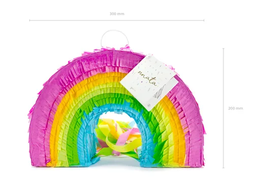 Partydeco Pinata Regenbogen, 30 x 20 x 10 cm, Mehrfarbig, 1 Stück - Motiv: Regenbogen - Detailfarbe: Mehrfarbig