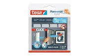 tesa Montagestreifen Powerstrips CLICK 6 Paar M, 8 Paar L - Detailfarbe: Weiss - Art: Montagestreifen