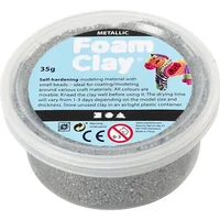 Creativ Company Modelliermasse Foam Clay Metallic 35 g Silber - Packungsgrösse: 35 g - Set: Nein - Anwender: Kinder - Hobbyanwender - Detailfarbe: Silber - Modelliermasse Art: Modelliermasse - Trocknung: Lufttrocknend