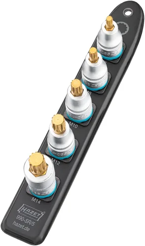 SmartRail 1/2"" Steckschlüsseleinsatz-Satz Innenvielzahn, 5-teilig (schwarz, M6 - M14, kurz)