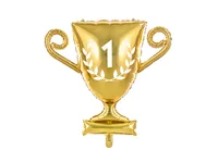 Partydeco Folienballon Pokal 64 x 61 cm, Gold - Packungsgrösse: 1 Stück - Grösse: 64 x 61 cm - Motiv: Pokal - Produkttyp: Folienballon - Material: Folie - Detailfarbe: Gold
