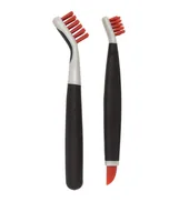 Oxo Good Grips Fugenbürste Good Grips für Tiefenreinigung, 2er-Set - Integrierter Seifenspender: Nein - Einsatzgebiet: Armaturen - Duschkabinen - Fugen - Detailfarbe: Orange - Schwarz - Weiss - Nachhaltigkeit: Nicht angegeben - Borstenmaterial: Nylon - Ge