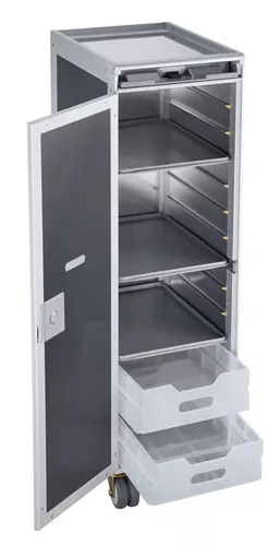 diaqua® Bartrolley Flugzeug Swissair Anthrazit, 30.1 x 103 cm - Tiefe: 40.5 cm - Breite: 30.1 cm - Höhe: 103 cm - Detailmaterial: Kunststoff - Aluminium - Grundmaterial: Metall