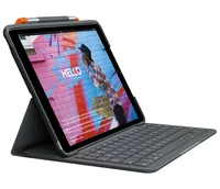 Logitech Tablet Tastatur Cover Slim Folio iPad 10.2 (7. - 9. Gen.) - Verbindungsmöglichkeiten: Bluetooth - Tastaturlayout: QWERTZ (CH) - Kompatible Hersteller: Apple - Bildschirmdiagonale: 10.2  - Detailfarbe: Schwarz - Graphit - Tablet Kompatibilität: iP