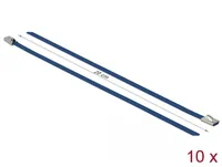 Delock Edelstahlkabelbinder L 200 x B 4,6 mm blau 10 Stück