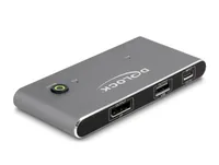 DELOCK USB-C KVM Switch zu DisplayPort 8K 30 Hz mit USB 2.0