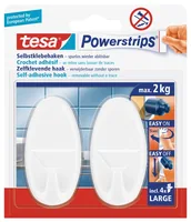 tesa Haken Weiss, 2 kg - Verpackungseinheit: 2 Stück - Material: Kunststoff - Detailfarbe: Weiss - Maximale Tragkraft: 2 kg - Widerstandsfähigkeit: Keine Angabe - Klebehaftung: Ablösbar