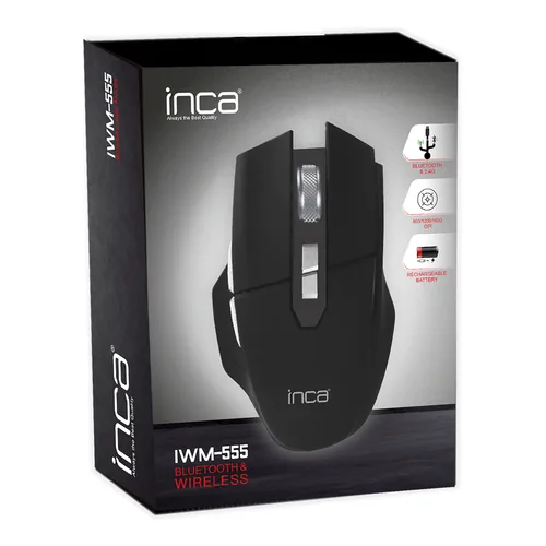 INCA Maus IWM-555 1600 DPI,Wireless BT,Akku,USB-C, SW retail