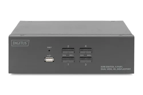 DIGITUS KVM Switch, 4-Port, Dual Display, 4K, DisplayPort