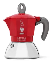 Bialetti Espressokocher New Moka Induktion 2 Tassen, Rot - Material: Aluminium - Edelstahl - Kompatible Kochfelder: Glaskeramik - Gas - Halogen - Induktion - Elektro - Detailfarbe: Rot - Anzahl Tassen: 2 × - Betriebsart: Manueller Betrieb