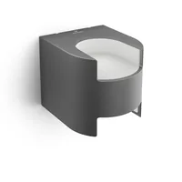 Philips Wandleuchte Grass, 9 W, 800 lm, 2700 K, Anthrazit - Dimmbar: nicht dimmbar - Lichtfarbe: Warmweiss (WW) - Lichtausbeute: 89 lm/W - Gesamtleistung: 9 W - Farbtemperatur Kelvin: 2700 K - Zusätzliche Ausstattung: Keine