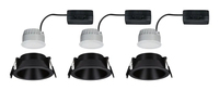 Paulmann Einbauleuchte LED Cole Coin 3er-Set Schwarz - Leuchten Kategorie: Einbauleuchte - Betriebsart: Netzbetrieb - Lampensockel: LED fest verbaut - Farbtemperatur Kelvin: 2700 K - Gesamtleistung: 18 W - Farbwiedergabeindex CRI: 80