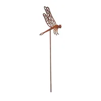 Esschert Design Gartenstecker Libelle 38 cm - Höhe: 38 cm - Motiv: Libelle - Detailfarbe: Rostbraun - Produkttyp: Gartenstecker