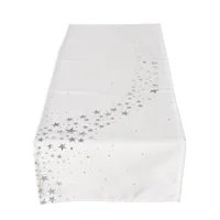 Boltze Tischläufer Luminous Textil, 140 x 40 cm - Materialtyp: Textil - Material: Polyester (PES) - Verpackungseinheit: 1 Stück - Detailfarbe: Silber - Weiss - Produkttyp: Tischläufer