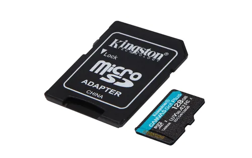 KINGSTON 128GB microSDXC Canvas Go Plus Gen4 200MB/s A2 U3 V30 Card + Adapter