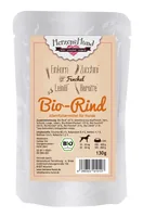 HerzensHund Nassfutter Bio-Rind mit Bio-Gemüse, 130 g - Tierbedürfnis: Kein besonderes Bedürfnis - Geschmacksrichtung: Rind - Zertifikate: EU BIO - Fleischsorte: Rind - Futtereigenschaft: Ohne künstliche Zusätze - Single Protein - Bio - Hoher Fleischantei