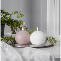 Star Trading LED-Kerze Pillar Flamme Shine, 11 cm, Pink - Betriebsart: Batteriebetrieb - Fernbedienung: Nein - Aussenanwendung: Nein - Höhe: 11 cm - Timerfunktion: Ja - Set: Nein