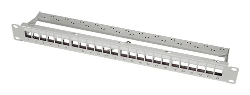 Logilink Keystone Panel 1HE, 24 Port, geschirmt, grau
