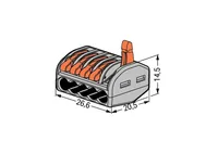 WAGO Steckklemme CLASSIC 5 x 0.08-4 mm², 5 Stück - Verwendung Klemmen: Drähte + Litzen - E-Nr.: 55103100 - Typ: Klemme - Klemmstellen: 5 × - Detailfarbe: Grau - Orange - Eigenschaften Hausinstallation: Betätigungshebel