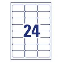 AVERY ZWECKFORM Etiketten Laser 63,5x33,9mm L47738 weiss, wetterfest 8 Blatt
