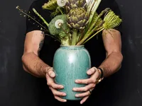 Bitz Vase 20 cm Grün - Assortiert: Nein - Höhe: 20 cm - Detailfarbe: Grün - Detailmaterial: Steingut - Grundmaterial: Keramik