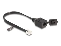 DELOCK Kabel RJ12 St zu RJ12 Bu m. Verschlusskappe 20cm sw