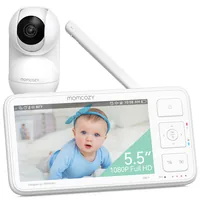 momcozy Video Baby Monitor BM03 - Babyphone Art: Video - Ausstattung: Bewegungssensor - Geräuschesensor - Schlaflieder - Videofunktion - Display vorhanden: Ja - Stromversorgung: Akkubetrieb - Reichweite Max.: 500 m - Verbindungsmöglichkeiten: WLAN (Wi-Fi)