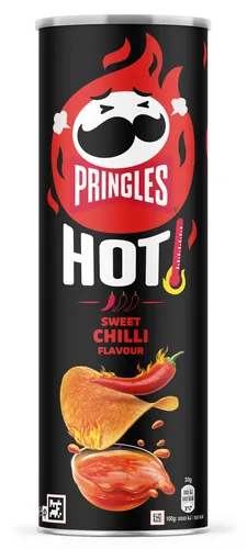 Pringles Int. Chips Pringles Hot Sweet Chilli 160 g - Produkttyp: Paprika & Scharfe Chips - Nährwertangabe pro: 100 g - Energiegehalt (in kj): 2183 KJ - Energiegehalt (in kcal): 523 Kcal - Fett: 30 g - Davon gesättigte Fettsäuren: 2.9 g